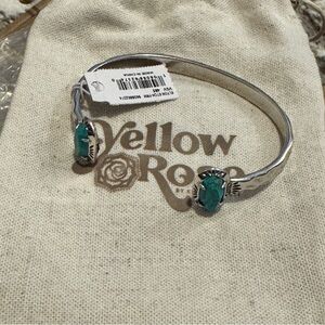 Yellow Rose x Kendra Scott - Elton Vintage Silver Etch Frame Cuff Bracelet